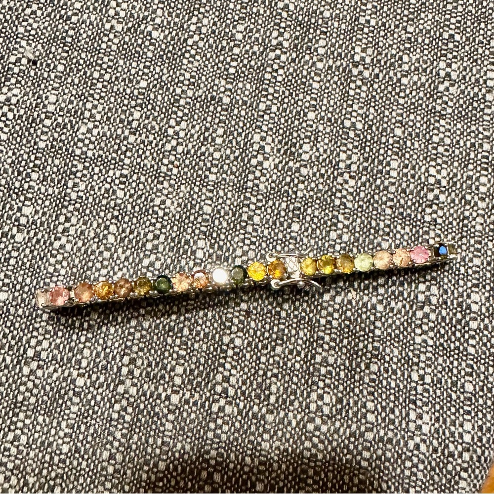 Sterling Silver Multi Gem tennis Bracelet
